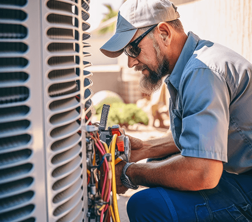 homme travaillant pour une compagnie de nettoyage de conduits de ventilation